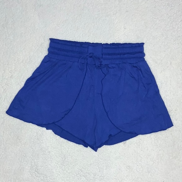 NWT Frill High Waisted Elastic Waistband Drawstring Flowy Stacked Casual Shorts - Picture 5 of 11
